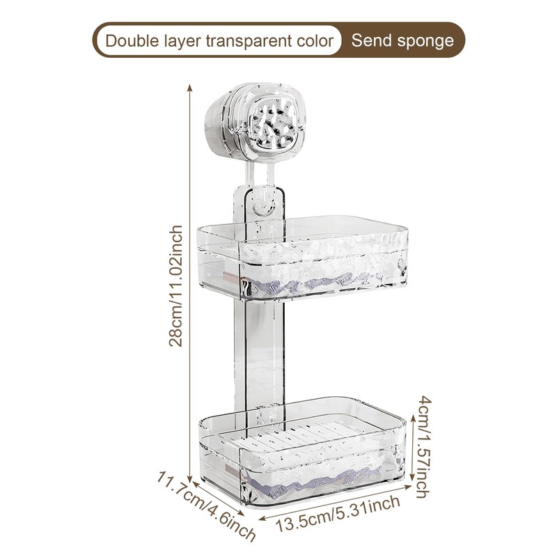 Disnace Soap Container, Double Layer Soap Dished Holder, Double Tier