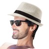 Straw Fedora Hats for Women - Men Sun Hat Trilby