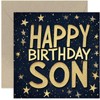 Gold Star Sky Happy Birthday Card for Son - Male