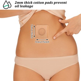 Ptwola 60 Pcs Castor Oil Pack Wrap for Belly Button Highly Absorbent Self-Adhesive Castor Oil Belly Button Pads No Wash Patches for Women Men Kids Liver Detox Anti Oil Leak Design (Oil Not Included)