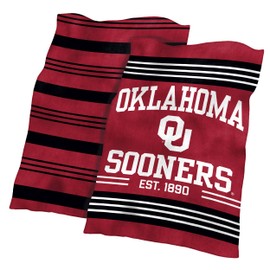 Logo Brands Oklahoma Colorblock Plush Blanket