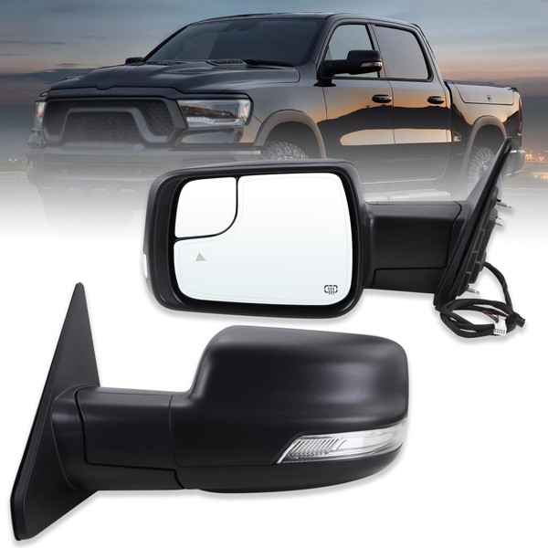 Lqito Left Driver Side Mirror Compatible With 2019-2025 Ram 1500