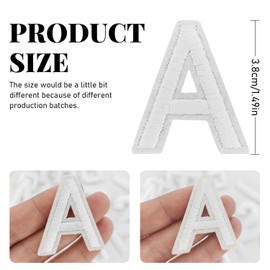 CLINTT 36Pcs Iron on Letters for Fabric, Letters Patches A-Z, Embroidered Number Patches 0-9, Iron on/Sew on Alphabet Patch for Clothes, Hat, Socks, Jeans - White