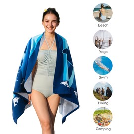 Battilo Microfiber Beach Towel - Extra Large 71x39 Inch - Quick Dry, Sand-Resistant, Ultra Soft - Lightweight Travel Towel for Beach, Pool, Yoga, Travel, Camping, Picnic - Vibrant Printed Designs