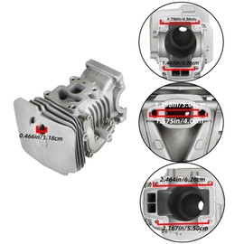 TINVHY 5047351-01 41mm Chainsaw Cylinder Piston Kit Replacement for 440E 435E 435 440 II with Fuel Filter Buffer Mount