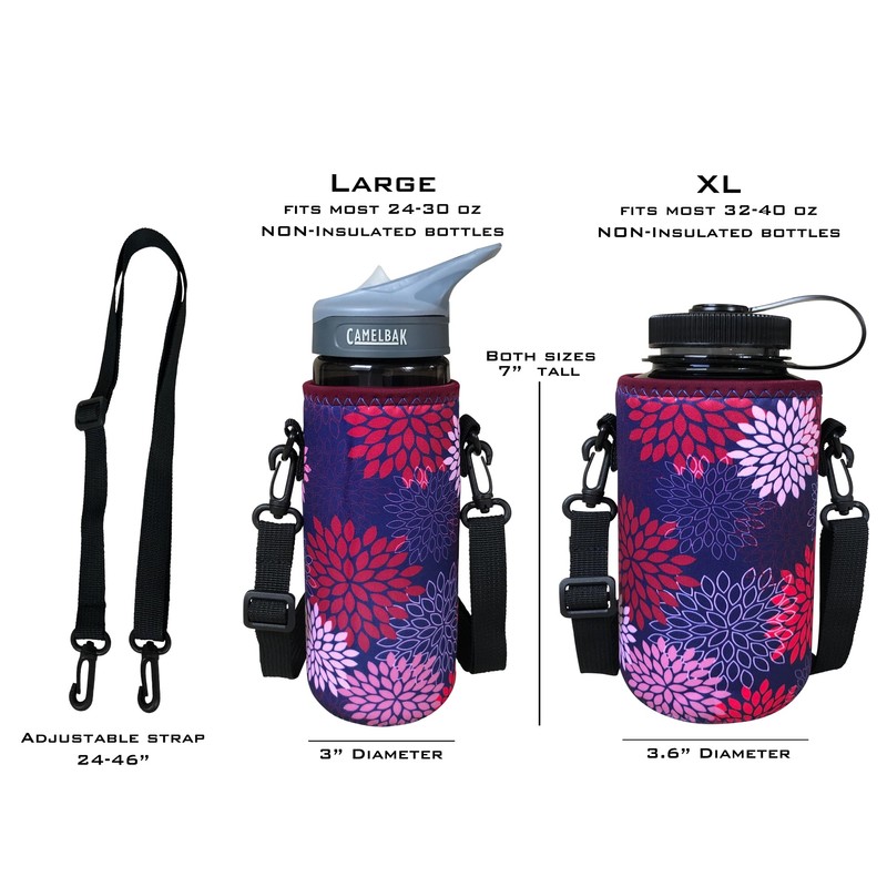 Koverz 24-30oz 750ml Water Bottle Carrier with Shoulder Strap, Water