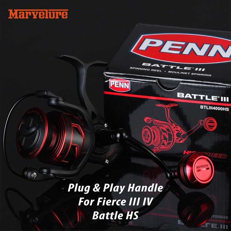 MARVELURE Foldable Power Handle for Penn Fierce III IV, Battle