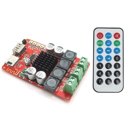 DollaTek TPA3116 2X50W Bluetooth Digital Amplifier Board with Remote Control, Supports FM Radio/TF Card/USB Recording Game 8~26V DC for Headphones HIFI Amplifier Main Theatre