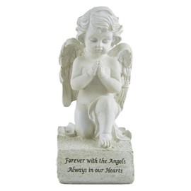 Guardian Angel Figurine, Memorial Angel Statues and Figurines, Sympathy Baby Angel Praying Statue Outdoor, 6.38 inch Tall Resin Cherub for Loss of Bereavement