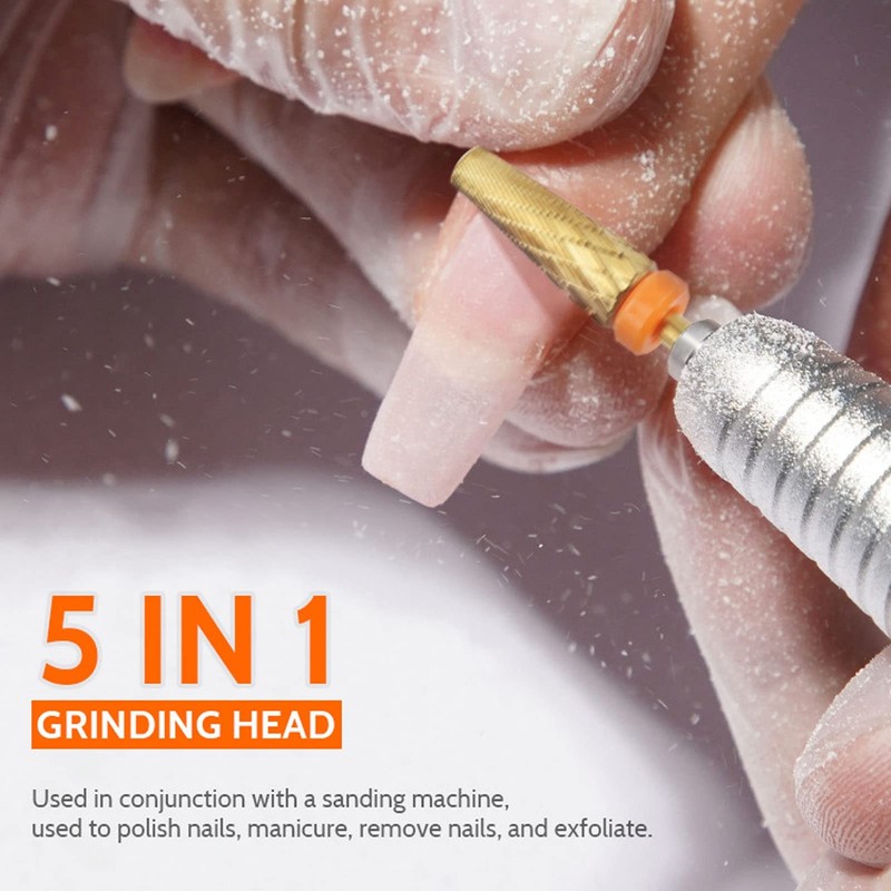 Nail Drill, 5-in-1 Multifunctional Replacement Tungsten Steel Nail File Bits