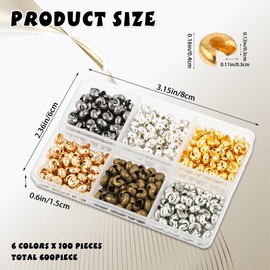 Teaha 600 PCS Stainless Steel Beads for Jewelry - 4mm Crimp Covers, Positioning Bead Chain
