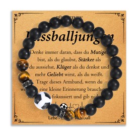 wynn's Football Basketball Gifts for Boys, Basketball Football Gifts Boys, Bracelet Gift for Boys Children for Graduation, First Day of School, Birthday, Christmas, Stone, Tiger's Eye