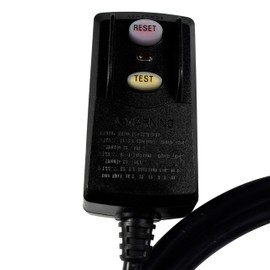 HQRP GFCI AC Power Cord, Auto Reset 15-Amp Grounded 3-Wires 3-Prongs for Power Pressure Washer, Pool Pump, Air Conditioner 7.5ft, UL Listed