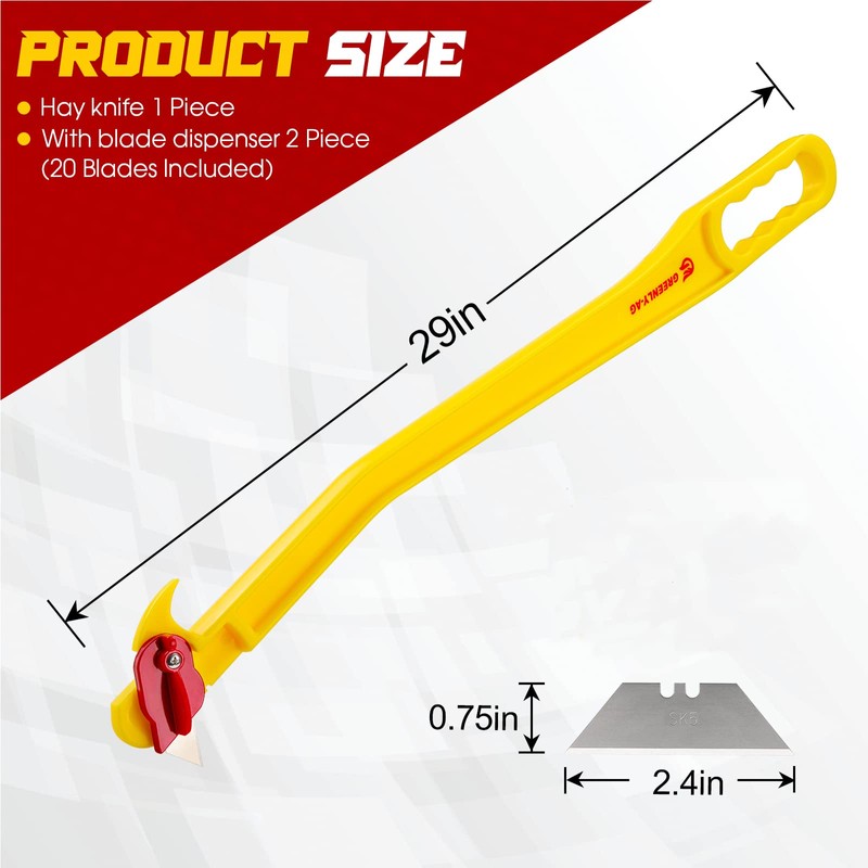 G GREENLY-AG 29" HayKnife, Farm Tool for Efficient Hay Handling,