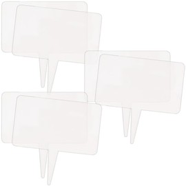 Clear Acrylic Write-On Food Label Picks (3.75" x 5.75") 6 Count - Reusable & Durable Table Signage for Parties, Events, and Catering