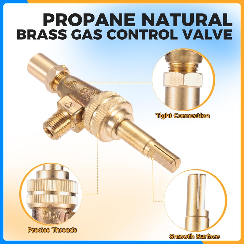Propane Natural Brass Gas Control Valve 0.047" Orfice with Chromed