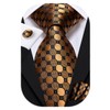 Hi-Tie Men Ties Wedding Formal Tie Sets Handkerchief Cufflinks Silk