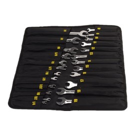 FLZOSPER 24-Piece Flex-Head Ratcheting Wrench Set，Metric & SAE Chrome Vanadium Steel Hand Combination Wrench Spanner with Portable Carrying Bag (Flex Head Ratchet Wrench)