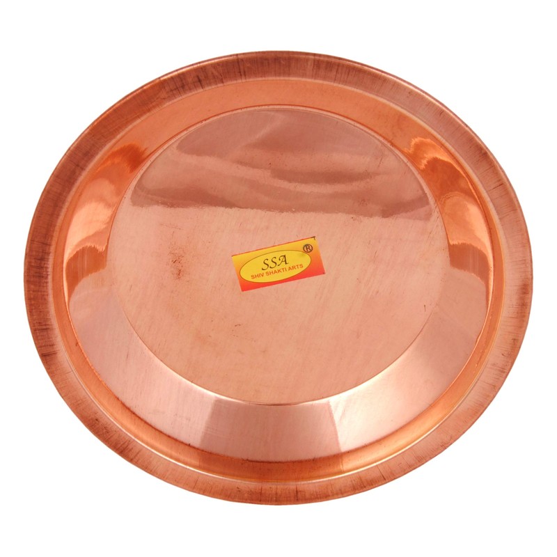 Shiv Shakti Arts® 100% Pure Copper Pooja Thali Plate Taman