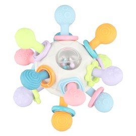 Juguete Sonaja Mordedera Sensorial para Beb? de 3 a 12 Meses, Anillo de Dentici?n de Silicona sin Bpa, Alivia el Dolor de Enc?as, Estimula la Visi?n y el O?do con Colores Brillantes y Sonidos Suaves