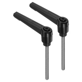 QUARKZMAN M5 x 60mm Threaded Screw 304 Stainless Steel Adjustable Handles with Quick Release Ratchet Knob, Black (Pack of 2)