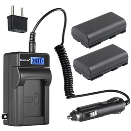 Kastar 2-Pack BP-911 BP-915 Battery and LCD AC Charger Compatible with Canon XH-A1S HD, XH-A1SE HDV, XH-G1 HDV, XH-G1S, XH-G1S HD, XL-H1A, XL-H1S, XL-H1S HD, XL-1, XL-1S, XL-2, XM1, XM2, XV1, XV2