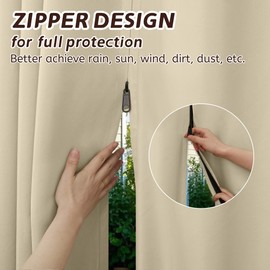 Arfntevss Outdoor Curtains for Patio (Beige, 110" W x 95" L (Pack of 1))