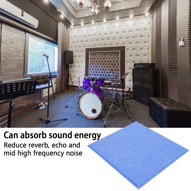 6Pcs Acoustic Absorption Panel Thickened Reduce Reverb SoundProof Padding Absorber(Blue