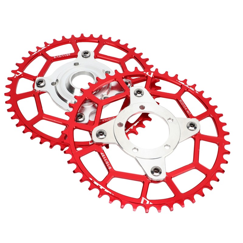 2pcs 104BCD Chainring Adapter Tooth Plate Aluminum Alloy 46T Mid