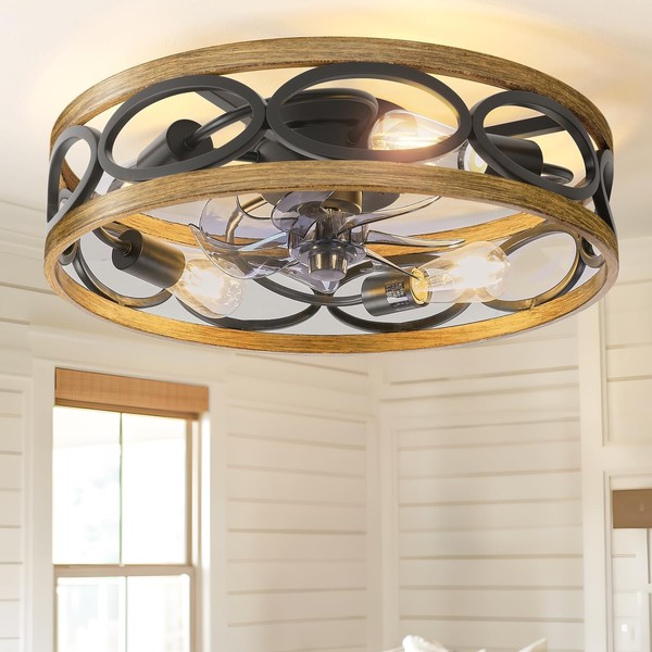 G-SAFAVA 20" Ceiling Fans with Lights and Remote, 6 Wind