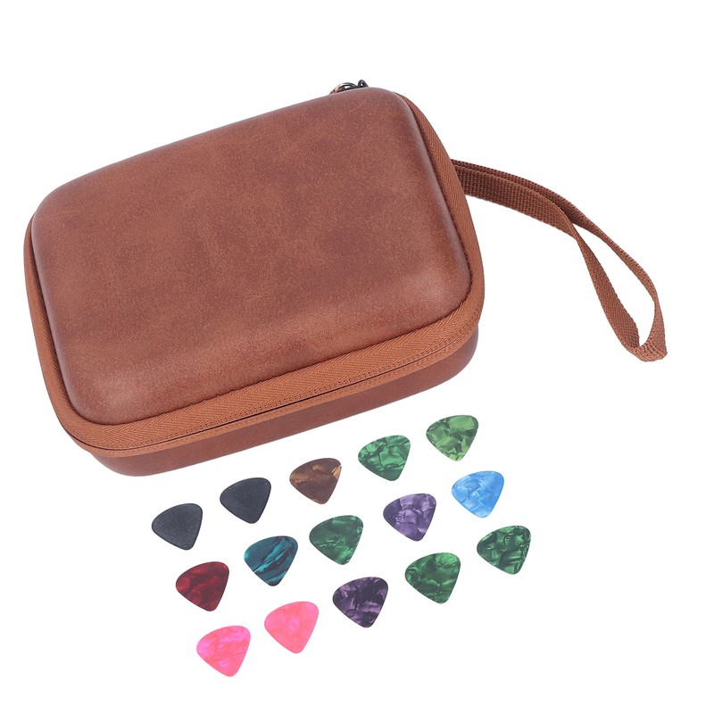Guitar Pick Bag Set Celluloid Picks Storage Pouch Holder Case
