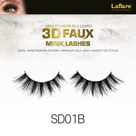 Laflare Silk Lashes 3D FAUX MINK Eyelashes, Light, Reusable, Handmade, Natural Looking, Professional Easy to Apply Eyelashes in a Knitted Style1-3 PACKS BUNDLE SPECIAL (3, SD01B)