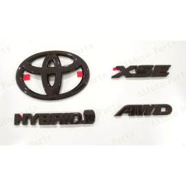 AUTO 4PCS REAR TAILGATE GLOSS BLACK EMBLEM OVERLAY 2021+TOYOTA SIENNA XSE AWD HYBRID
