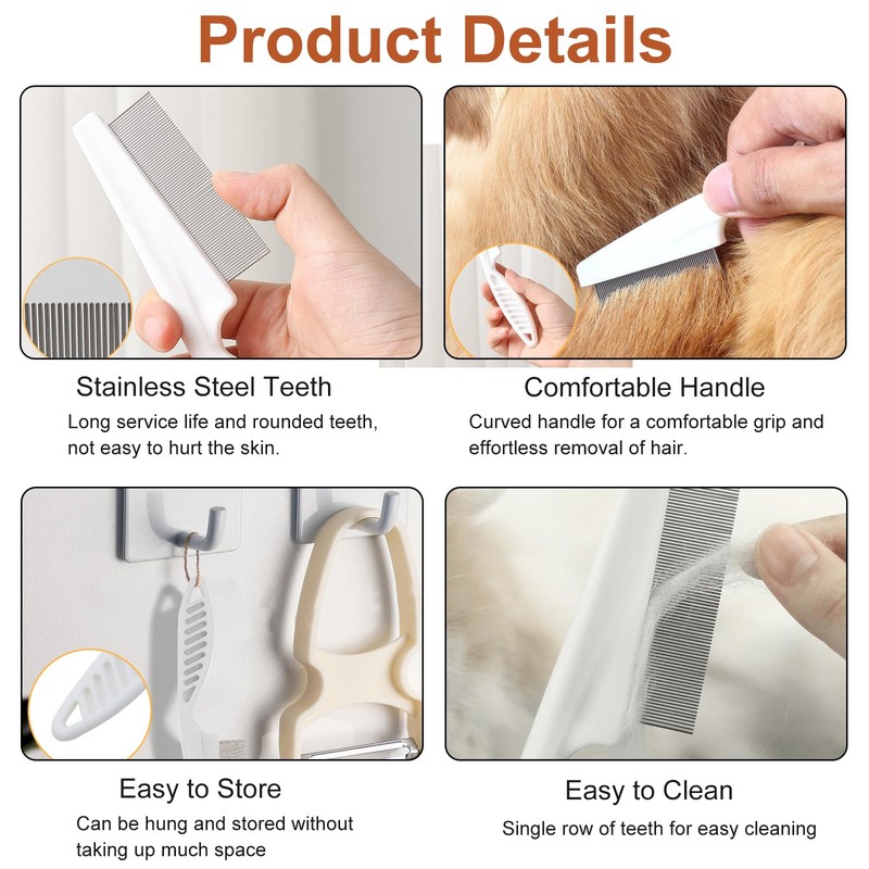 KASESSS 4 Pcs Nit Comb, Lice Combs with Long Handle,