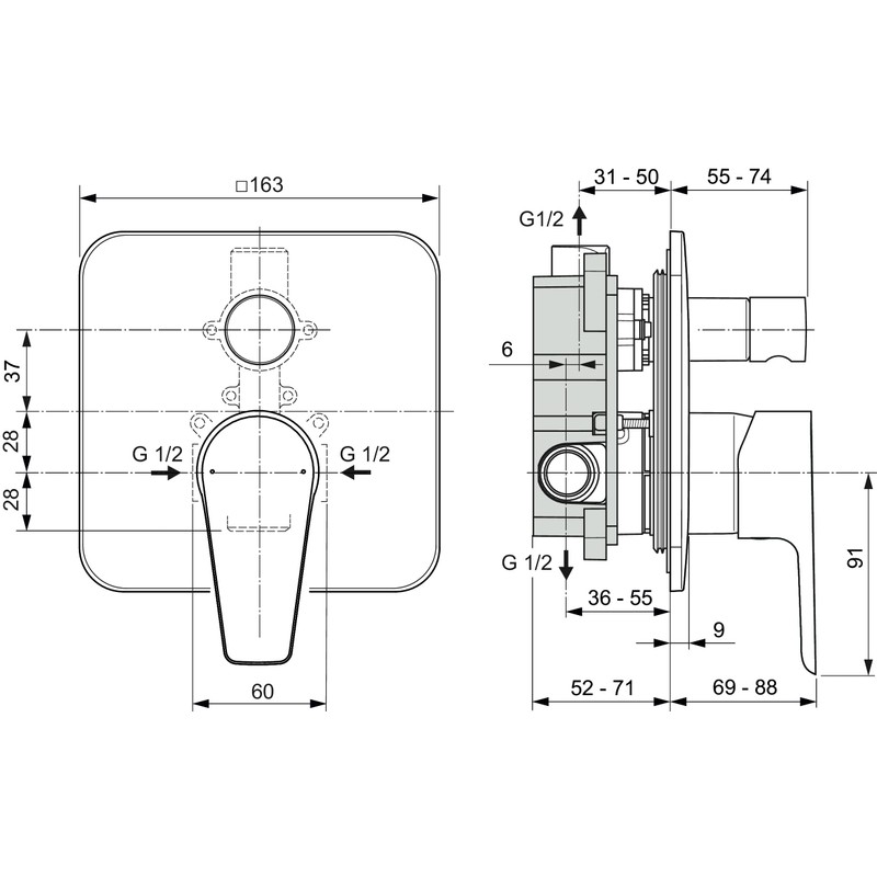 Ideal Standard - Cerafine D, Miscelatore monocomando per vasca o