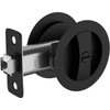 goldenwarm Matte Black Pocket Door Lock, Privacy Round Pocket Door