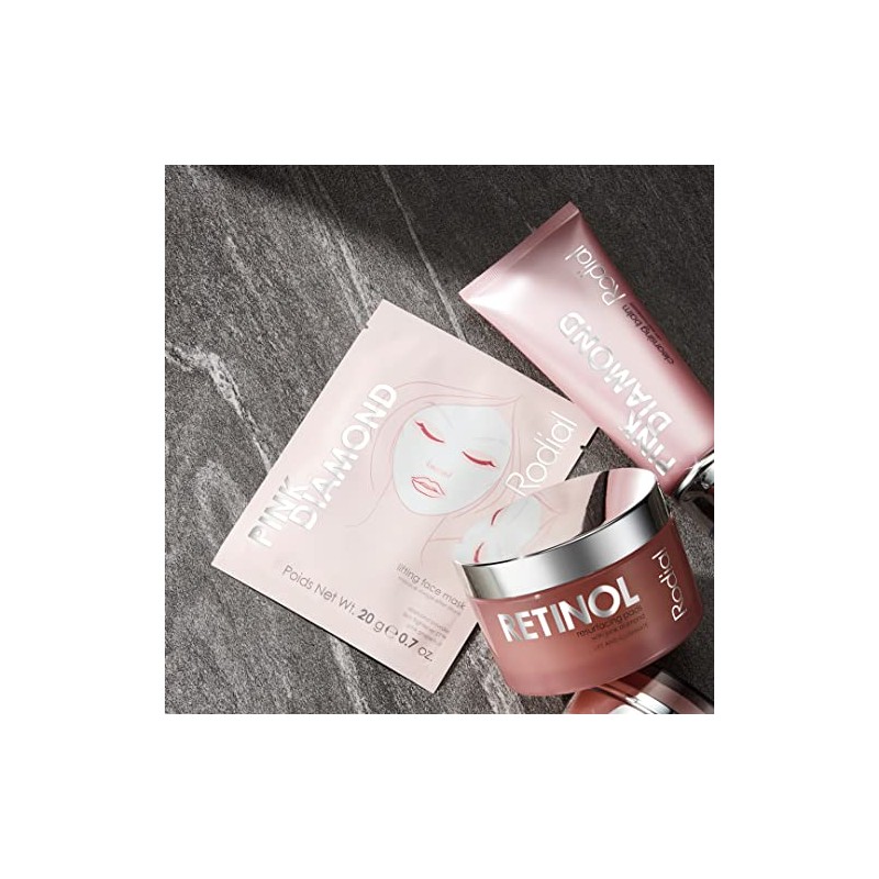 Caja de 4 mascarillas de elevación de diamante rosa