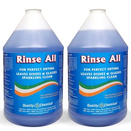 Quality Chemical Rinse All/Commercial Industrial Grade Rinse Aid/Dishwasher Rinse Aid Liquid, heat and cool dry Finish/Rinse Agent Dishwasher/Leave Dishes Spotless 128 oz (Pack of 2)