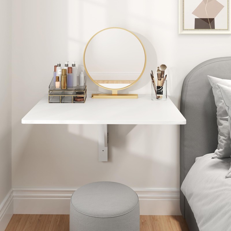 IFANNY Wall Mounted Folding Desk, Fold Down Drop Leaf Table,