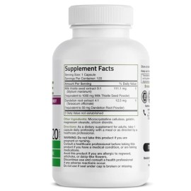 Bronson Milk Thistle Silymarin Marianum & Dandelion Root, Liver Health, 120 Caps