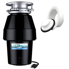 Eco-Logic EL-7-DS-WH 7 Designer Series Food Waste Disposer with White Sink Flange, 1/2 HP