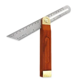 9-Inch Carpentry Square, Adjustable Sliding Bevel Angle Finder with Hardwood Handle & Stainless Steel Blade, Precision T Square Ruler for Woodworking, Carpenter & Engineer Use
