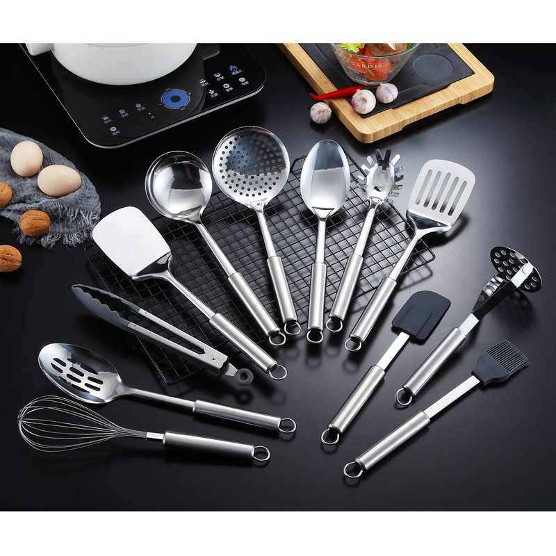 Berglander Cooking Utensil Set 12 Piece Stainless Steel Kitchen Tool