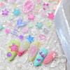 5D Embossed Beach Nail Stickers Self-Adhesive Summer Nail Art Stickers