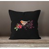 Autiga Cushion Cover Bird Robin Flowers Mistletoe Watercolour Bird Christmas
