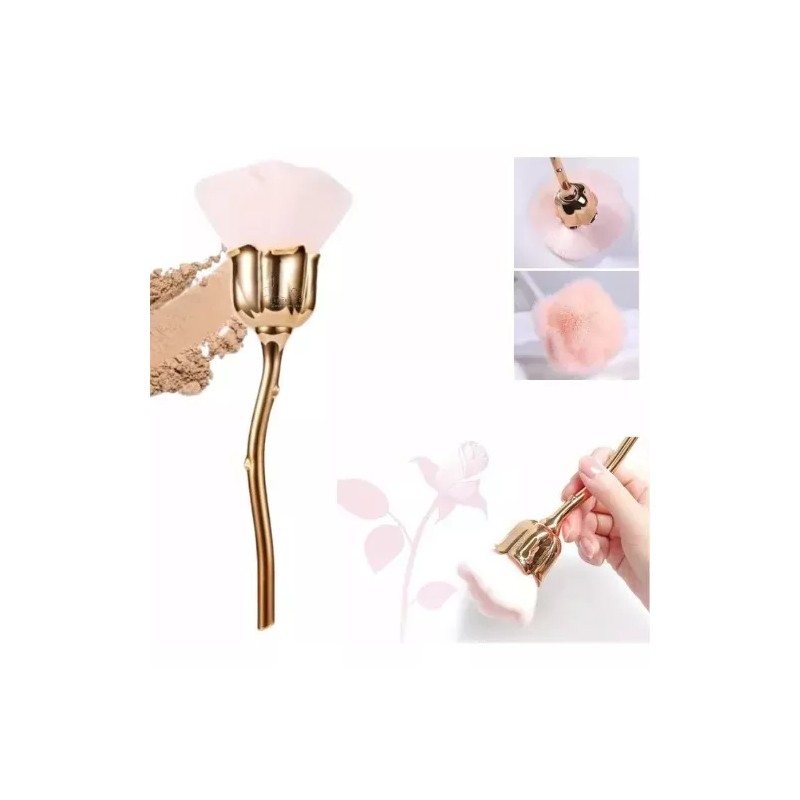 L&T Brocha Para Retiro De Polvo Uña Rubor Flor Rosa