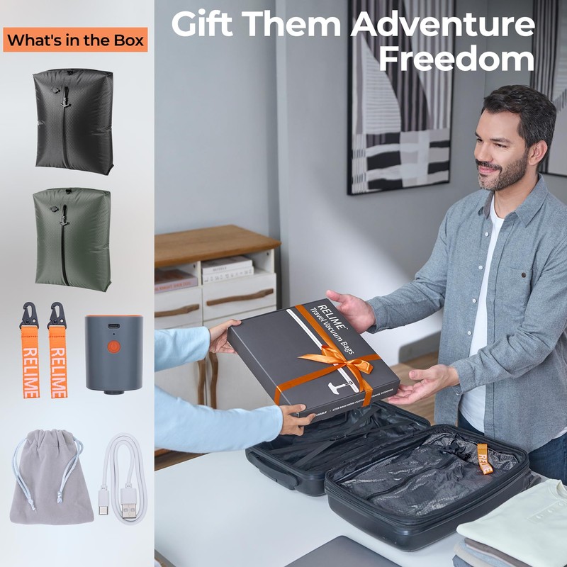 Relime Classic Series Vacuum Bags for Travel Luggage with Wireless