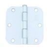 Penrod Door Hinges White 3.5 Inch with 5/8 Inch Radius,