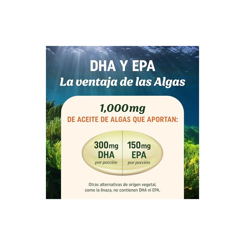 Omega Vegano Aceite Algas Dha Epa Origen Vegetal Gmo