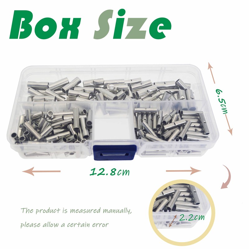Surriba Butt Connectors Uninsulated Set of 200 Butt-Connectors, Cable Crimp